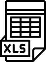 icono de línea para excel vector