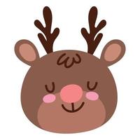 cute reindeer face vector