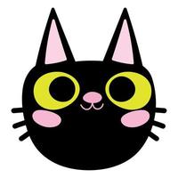 black face cat vector