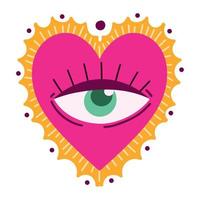 heart with eyeball vector