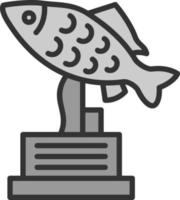 Fishing Trophy Vector Icon Design
