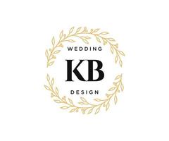 KB Initials letter Wedding monogram logos collection, hand drawn modern minimalistic and floral templates for Invitation cards, Save the Date, elegant identity for restaurant, boutique, cafe in vector