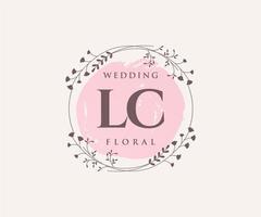 LC Initials letter Wedding monogram logos template, hand drawn modern minimalistic and floral templates for Invitation cards, Save the Date, elegant identity. vector