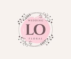 LO Initials letter Wedding monogram logos template, hand drawn modern minimalistic and floral templates for Invitation cards, Save the Date, elegant identity. vector