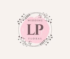 LP Initials letter Wedding monogram logos template, hand drawn modern minimalistic and floral templates for Invitation cards, Save the Date, elegant identity. vector