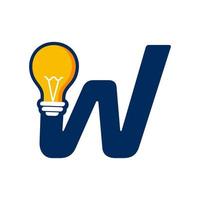 Initial W Idea Lamp vector