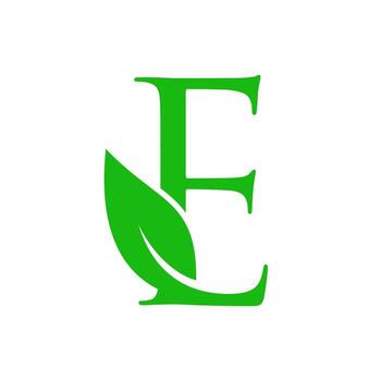 Initial E Luxury Leaf vector
