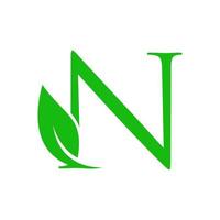 Initial N Luxury Leaf vector