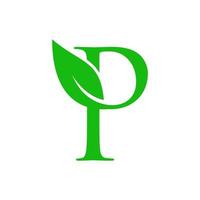 Initial P Luxury Leaf vector