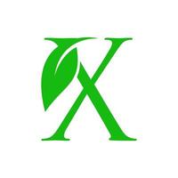 Initial X luxury leaf vector
