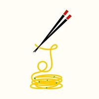 Initial J Noodle and Chopstick vector