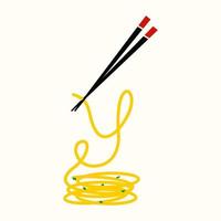 Initial Y Noodle and Chopstick vector