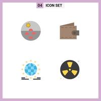 Flat Icon Pack of 4 Universal Symbols of dermatology gdpr skin care money internet Editable Vector Design Elements