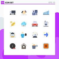 16 User Interface Flat Color Pack of modern Signs and Symbols of garden agriculture agreement signal math Editable Pack of Creative Vector Design Elements