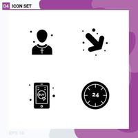 Pack of creative Solid Glyphs of christian commerce man down mobile shop Editable Vector Design Elements