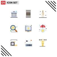 9 Universal Flat Color Signs Symbols of invoice bill christmas search find Editable Vector Design Elements