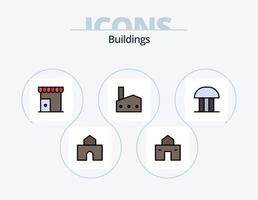 Buildings Line Filled Icon Pack 5 Icon Design. court of law. court. shop. building. mosque vector