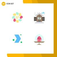 Set of 4 Modern UI Icons Symbols Signs for decoration multimedia plant school disk Editable Vector Design Elements