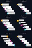 Vector 6 Infographics Pack Presentation slide template 5 Steps cycle diagrams and timelines