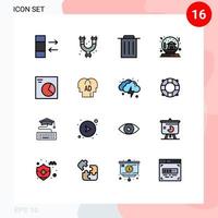 Set of 16 Modern UI Icons Symbols Signs for wireframe analytics recycle house gift Editable Creative Vector Design Elements