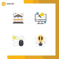 4 iconos creativos signos y símbolos modernos de arquitectura pago marketing megáfono efectivo elementos de diseño vectorial editables vector