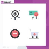 4 Universal Flat Icons Set for Web and Mobile Applications search application pack card interface Editable Vector Design Elements