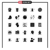 25 Thematic Vector Solid Glyphs and Editable Symbols of dinner up trash arrows money Editable Vector Design Elements