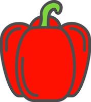 Red Pepper Vector icon