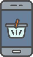 icono de vector de supermercado en línea