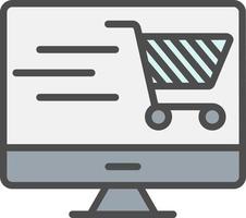 icono de vector de compras en línea