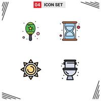 Modern Set of 4 Filledline Flat Colors and symbols such as instrument mechanical efficiency beach plumbing Editable Vector Design Elements