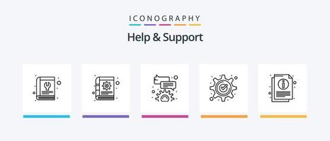 Help And Support Line 5 Icon Pack Including support. help. phone. message. preference. Creative Icons Design vector