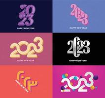 Big Set of 2023 Happy New Year logo text design 2023 number design template vector