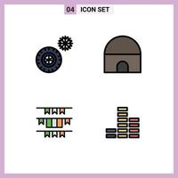 4 Creative Icons Modern Signs and Symbols of tires garland building mosque irish Editable Vector Design Elements