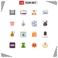 Mobile Interface Flat Color Set of 16 Pictograms of baby iot society internet of things ac Editable Pack of Creative Vector Design Elements