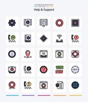 Creative Help And Support 25 Line FIlled icon pack  Such As help. add. ui. support. information vector