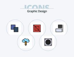 Design Line Filled Icon Pack 5 Icon Design. . align. . left vector