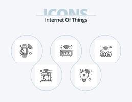 Internet Of Things Line Icon Pack 5 Icon Design. message. chat. plug. internet. cloud internet vector