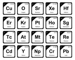 20 Preiodic table of the elements Icon Pack Design vector