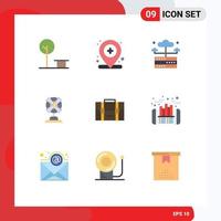 9 Thematic Vector Flat Colors and Editable Symbols of bag machine database home electric Editable Vector Design Elements