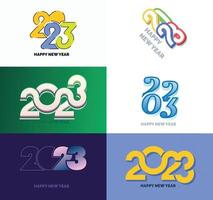 Big Collection of 2023 Happy New Year symbols Cover of business diary for 2023 with wishes vector