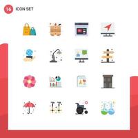 Stock Vector Icon Pack of 16 Line Signs and Symbols for online email internet computer video Editable Pack of Creative Vector Design Elements