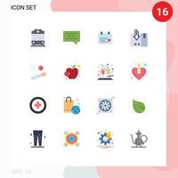 Set of 16 Modern UI Icons Symbols Signs for apple smoke wedding no packing Editable Pack of Creative Vector Design Elements
