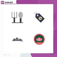 4 Universal Flat Icons Set for Web and Mobile Applications baby nature ecommerce tag scene Editable Vector Design Elements
