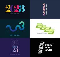 gran conjunto de 2023 feliz año nuevo diseño de texto de logotipo plantilla de diseño de número 2023 vector