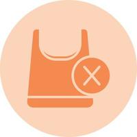 No Plastic Bags Vector icon