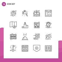 16 Thematic Vector Outlines and Editable Symbols of website internet plumbing browser storytelling Editable Vector Design Elements