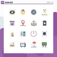 Universal Icon Symbols Group of 16 Modern Flat Colors of api drink peturning cocktail beach Editable Pack of Creative Vector Design Elements