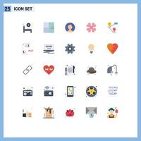 Modern Set of 25 Flat Colors Pictograph of map gps avatar spring flower anemone flower Editable Vector Design Elements