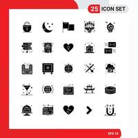 conjunto de 25 iconos modernos de ui símbolos signos para mezquita fecha de bandera islámica amor elementos de diseño vectorial editables vector